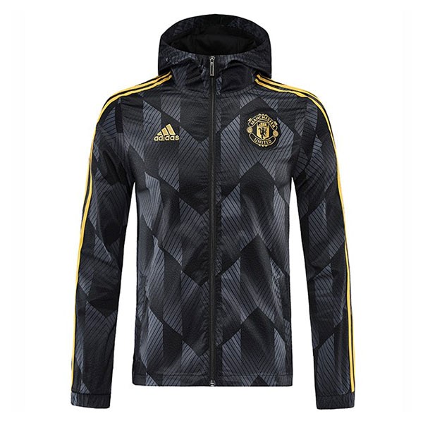 Windjacke Manchester United 2022-2023 Grau Schwarz Günstige Fußballtrikots